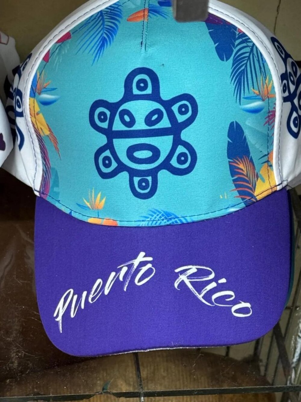 Puerto Rico Taino Sun - Palm Trees - Coqui Taino Baseball Cap Hat Gorra